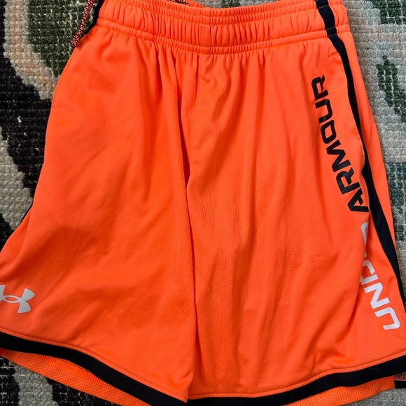 Under Armour Other - Under Armour Boys Orange & Black Stripe Shorts — Youth XS